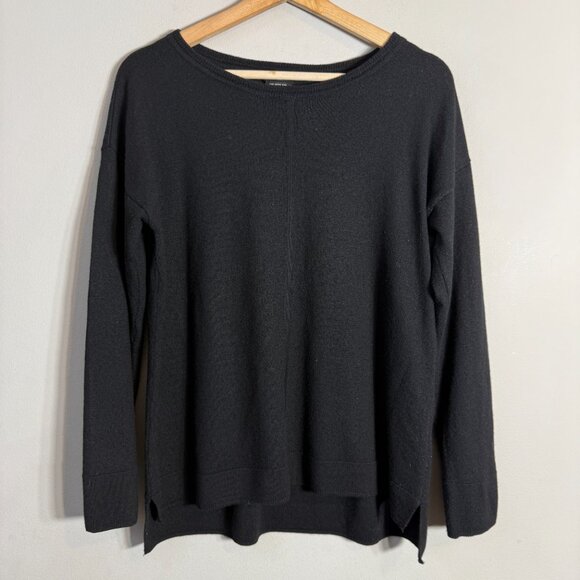 Talbots 100% Merino Wool Crewneck Sweater Pullover Womens Large Black Minimalist - Picture 4 of 11